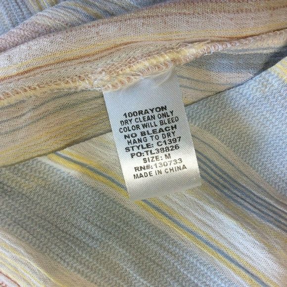 Umgee USA Blue Orange Striped Blouse Top Medium - Picture 4 of 6